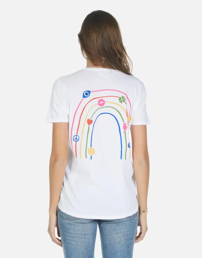 Croft Elements Rainbow White Women039s Lauren Moshi Short Sleeve