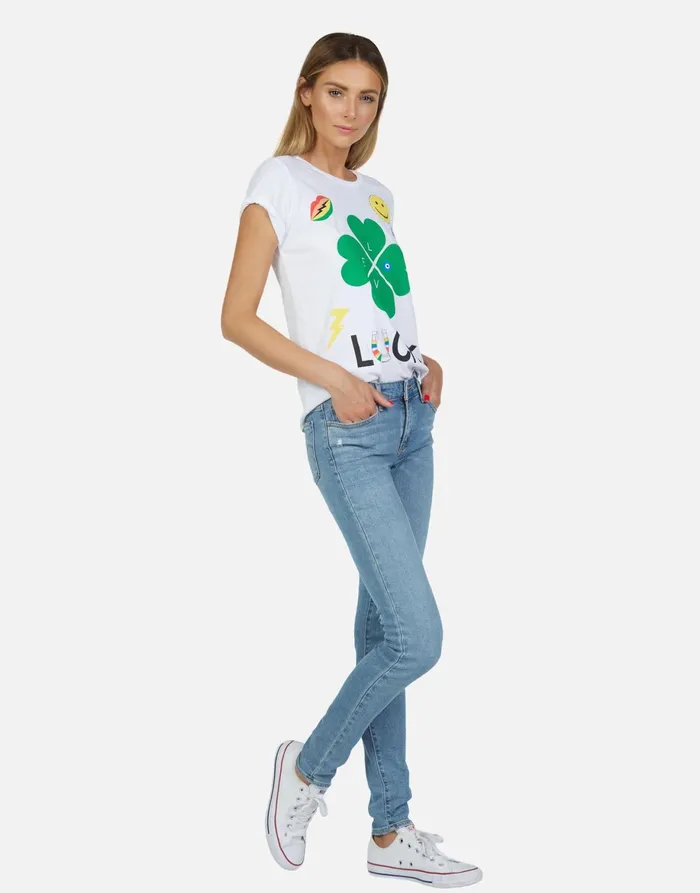 Croft Lucky Clover White Women039s Lauren Moshi Short Sleeve