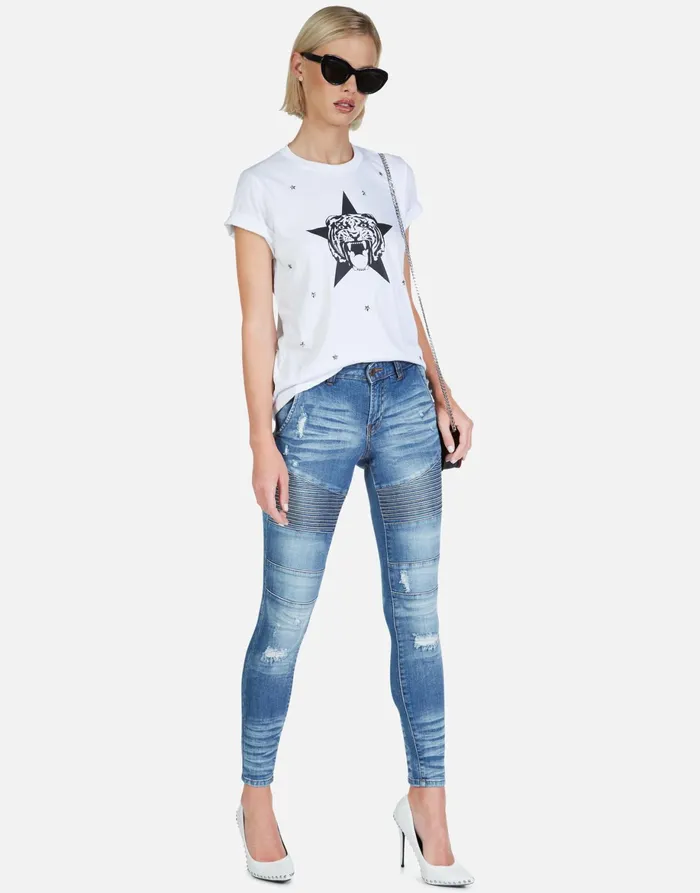 Croft Star Tiger White Women039s Lauren Moshi Short Sleeve