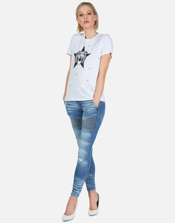 Croft Star Tiger White Women039s Lauren Moshi Short Sleeve