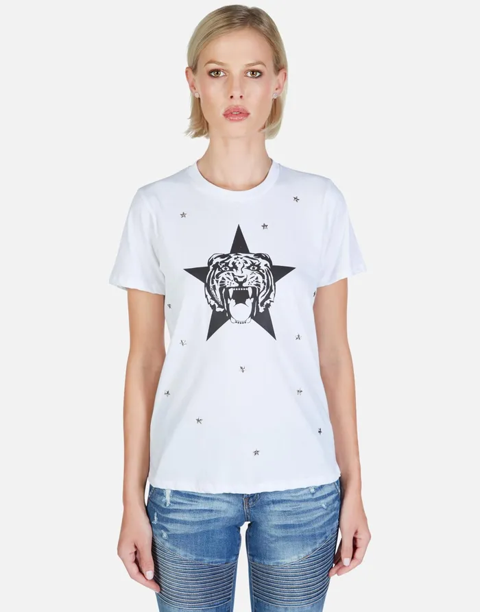 Croft Star Tiger White Women039s Lauren Moshi Short Sleeve