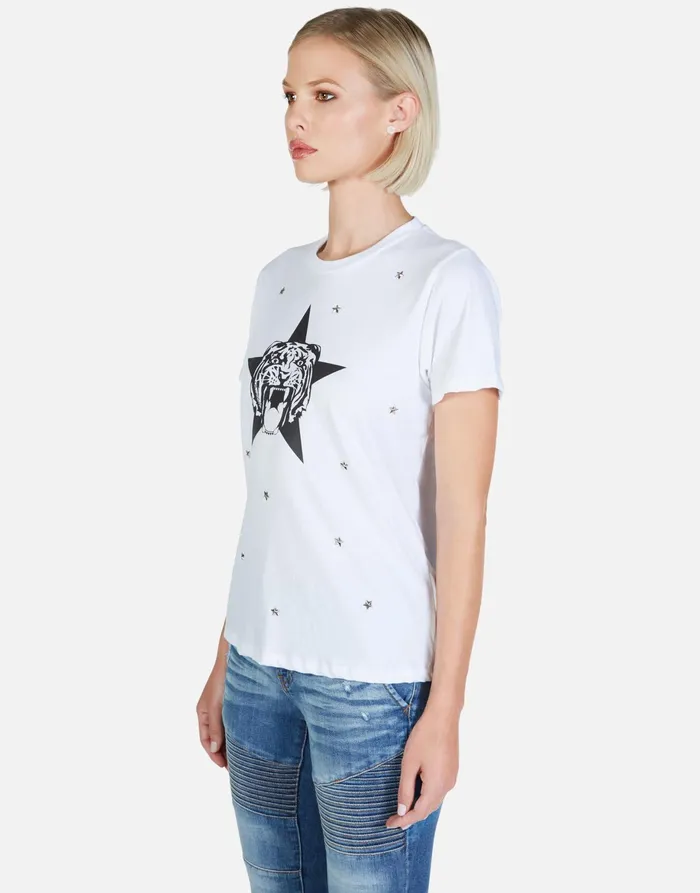 Croft Star Tiger White Women039s Lauren Moshi Short Sleeve