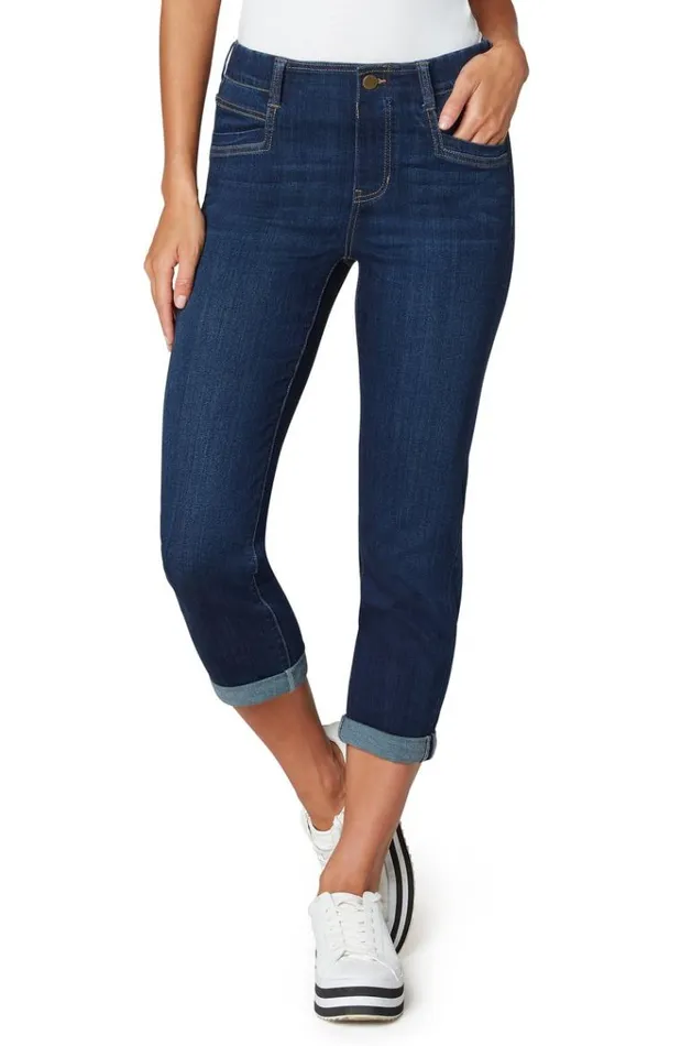 Crops Women Liverpool Los Angeles Gia Glider PullOn With Welt Pockets Cuffed Griffith Super Dark Crops Women Liverpool Los Angeles Gia Glider PullOn With Welt Pockets Cuffed Griffith Super Dark