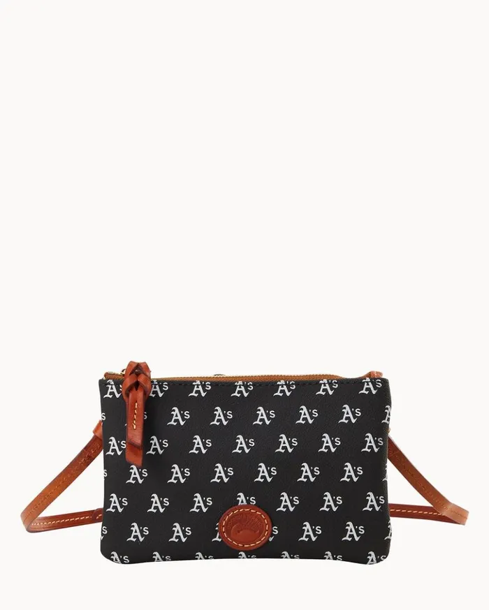 Crossbodies Women Dooney and Bourke MLB Athletics Top Zip Crossbody Athletics