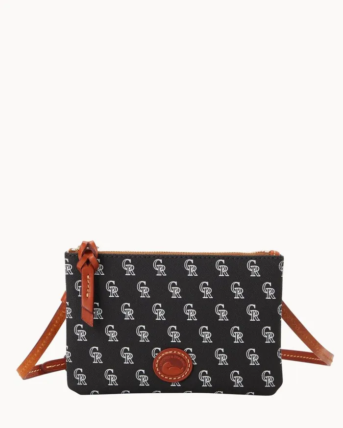 Crossbodies Women Dooney and Bourke MLB Rockies Top Zip Crossbody Rockies