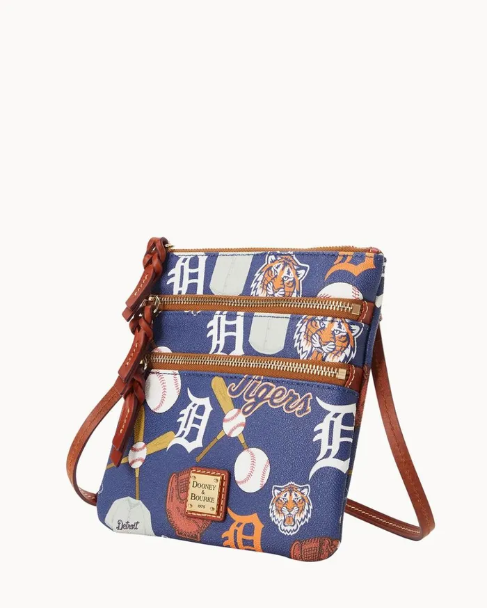 Crossbodies Women Dooney and Bourke MLB Tigers North South Triple Zip Crossbody Tigers Crossbodies Women Dooney and Bourke MLB Tigers North South Triple Zip Crossbody Tigers