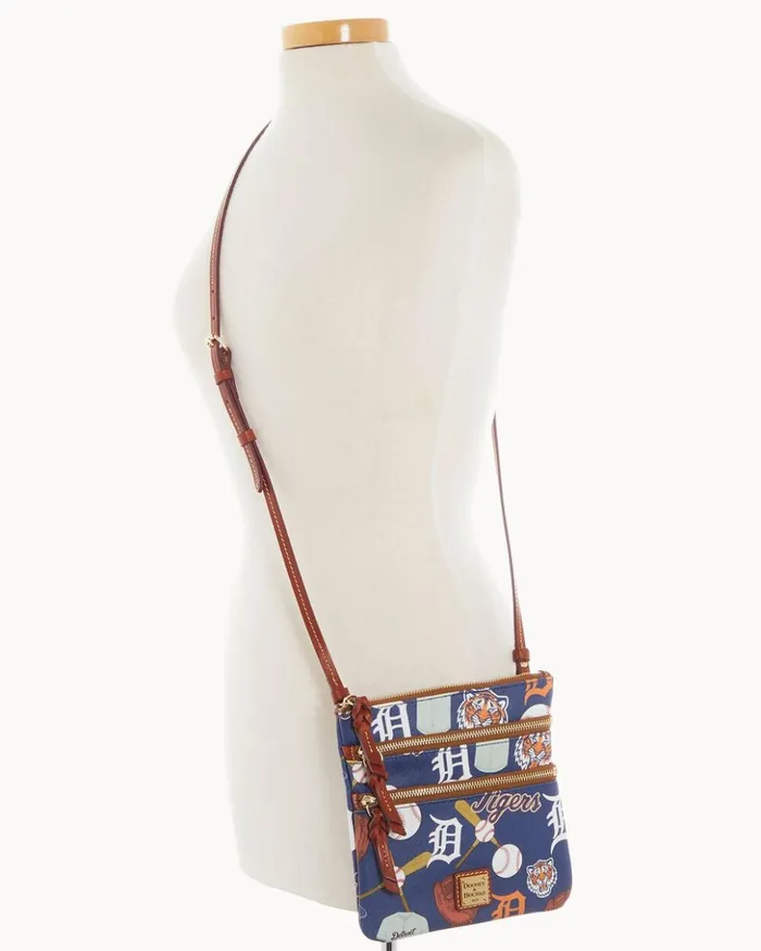 Crossbodies Women Dooney and Bourke MLB Tigers North South Triple Zip Crossbody Tigers Crossbodies Women Dooney and Bourke MLB Tigers North South Triple Zip Crossbody Tigers