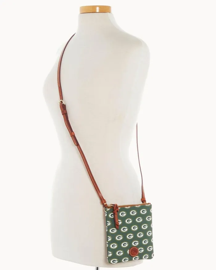 Crossbodies Women Dooney and Bourke NFL Packers Small North South Top Zip Crossbody Packers Crossbodies Women Dooney and Bourke NFL Packers Small North South Top Zip Crossbody Packers