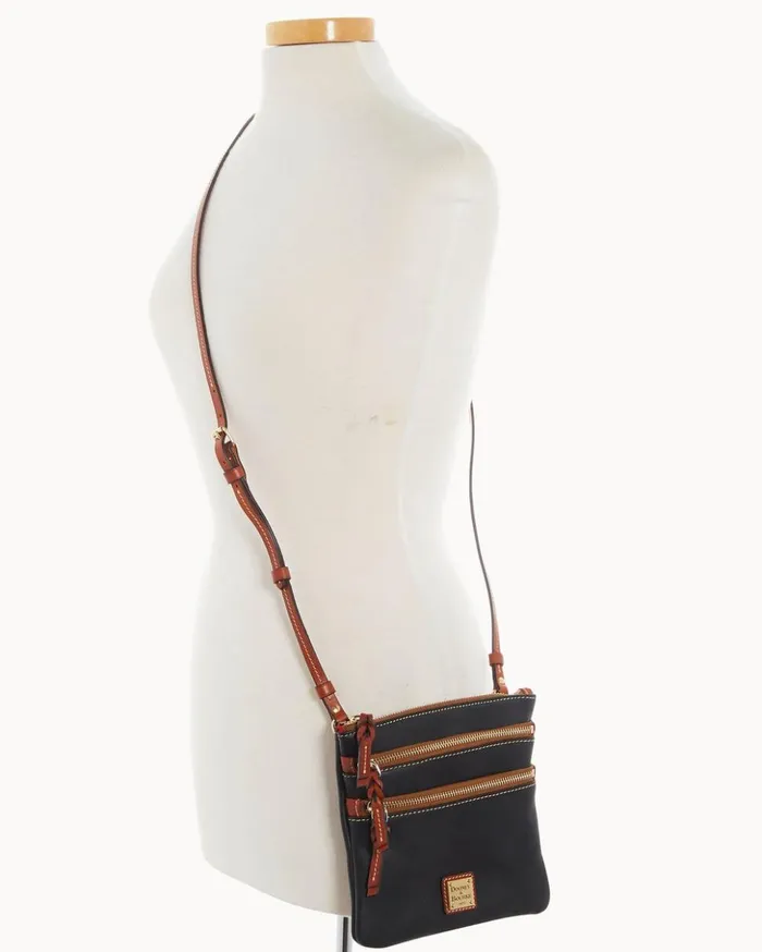 Crossbodies Women Dooney and Bourke Penrose Triple Zip Crossbody Black Crossbodies Women Dooney and Bourke Penrose Triple Zip Crossbody Black