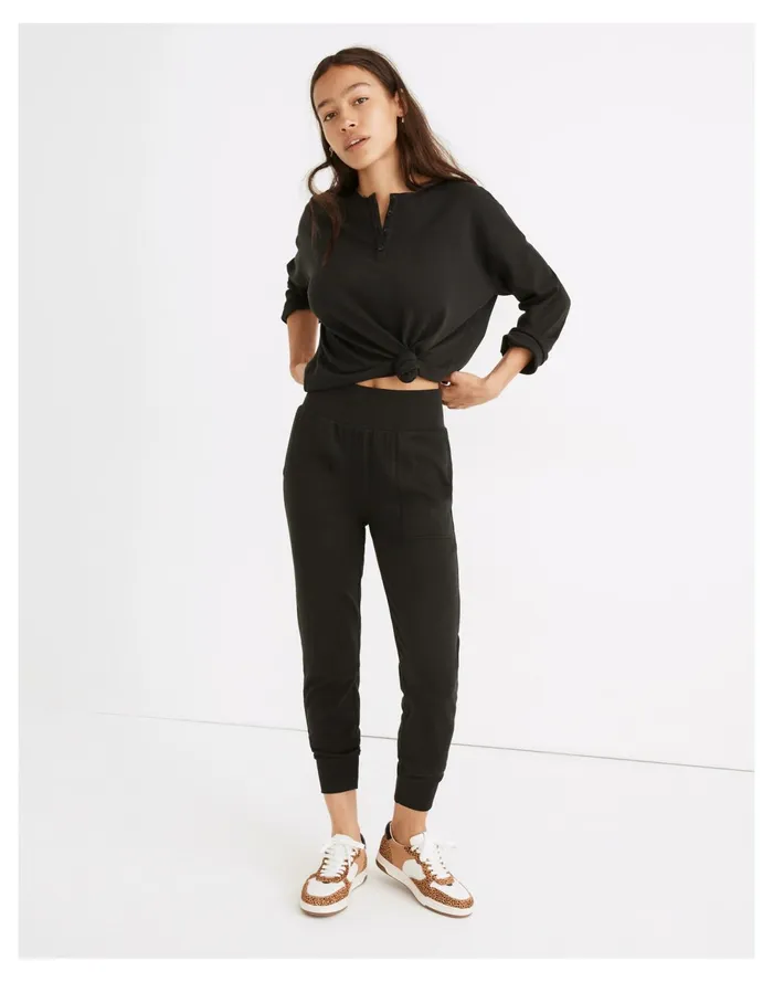 Curvy MWL Breeze Skinny Joggers True Black Women Madewell Pajamas