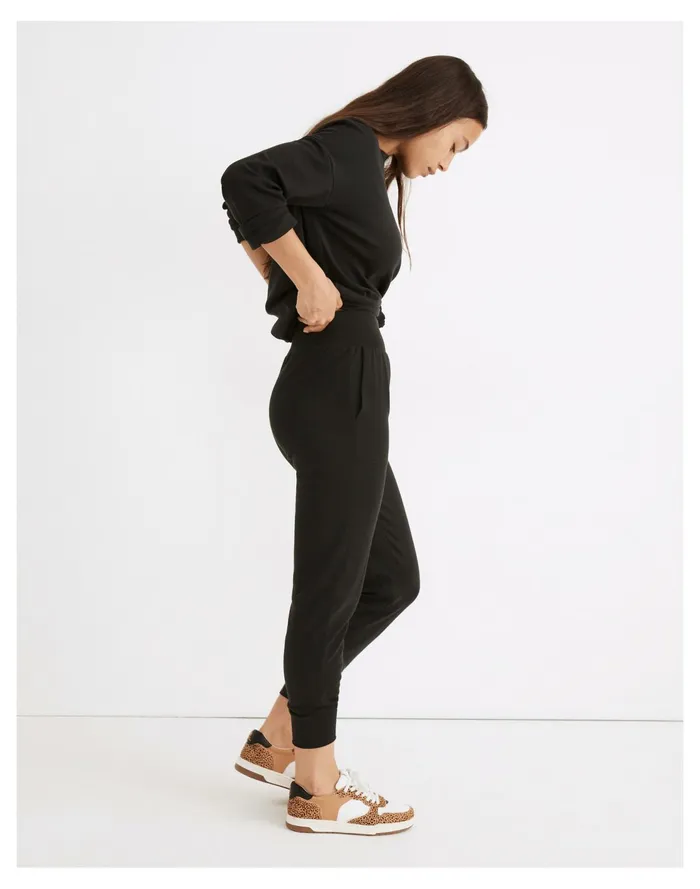 Curvy MWL Breeze Skinny Joggers True Black Women Madewell Pajamas Curvy MWL Breeze Skinny Joggers True Black Women Madewell Pajamas