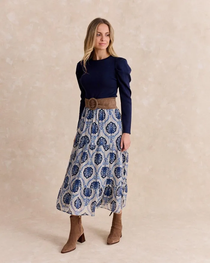 Damisa Flower Skirt Denim Women Polin Et Moi Skirts Damisa Flower Skirt Denim Women Polin Et Moi Skirts