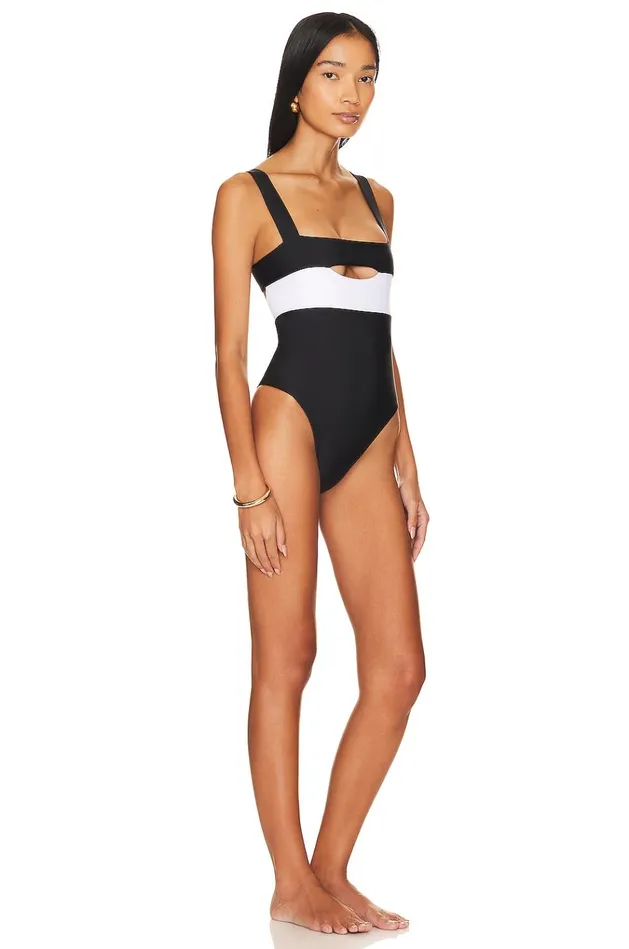 Daytona One Piece Black and White Women Lovers Friends Swimsuits and CoverUps