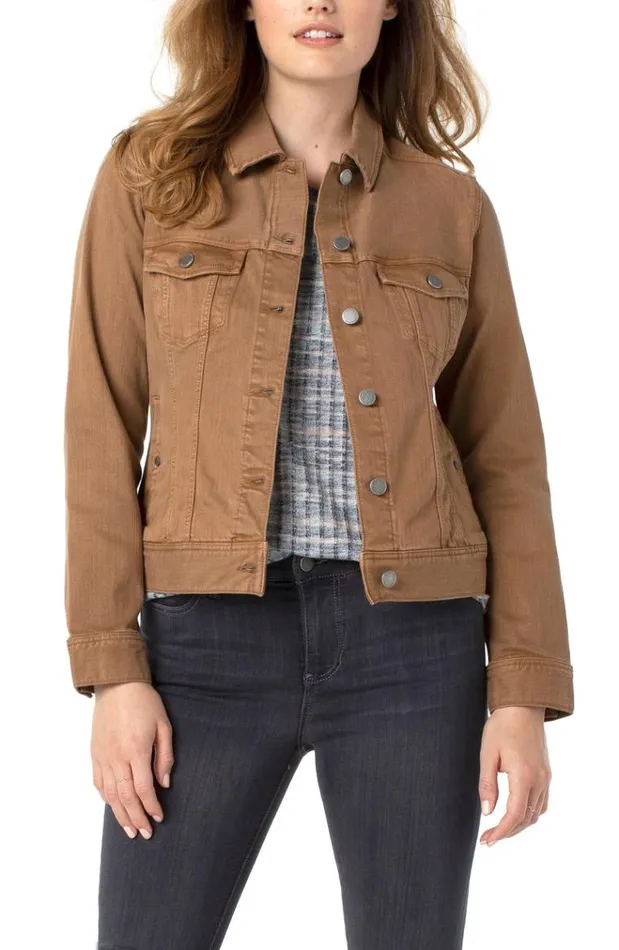Denim Jackets Women Liverpool Los Angeles Classic Jean Jacket Brown Bay