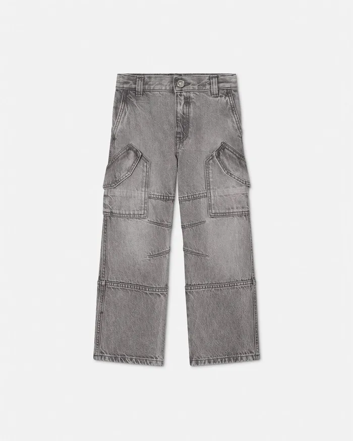 Denim Kids Versace Cargo Jeans Gray
