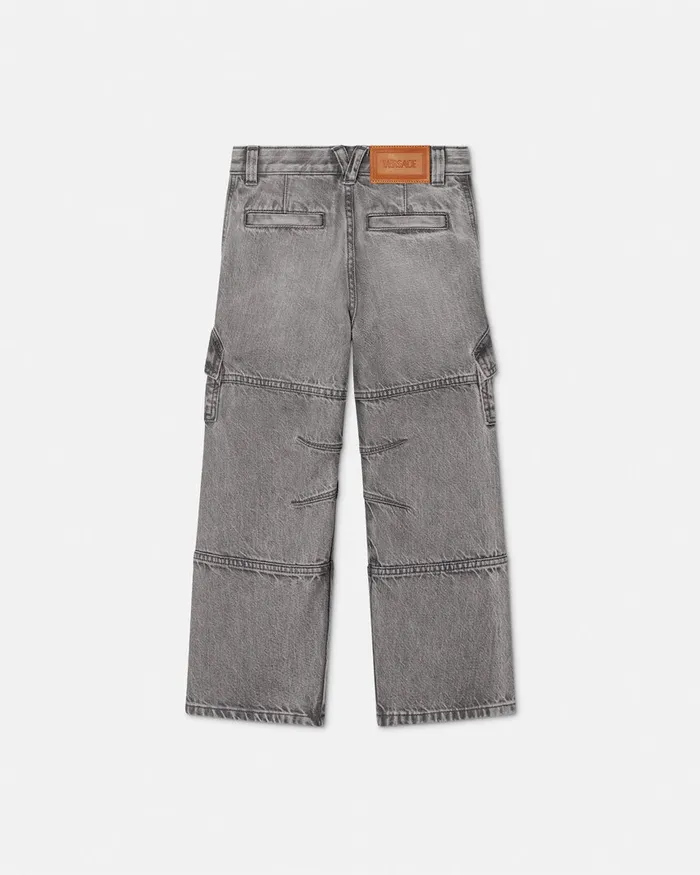 Denim Kids Versace Cargo Jeans Gray