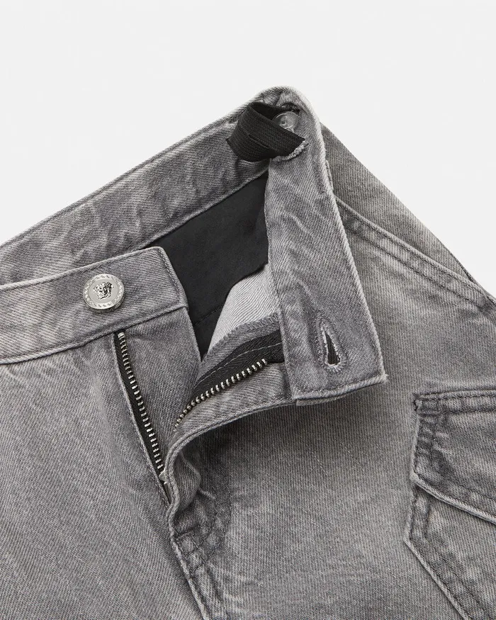 Denim Kids Versace Cargo Jeans Gray
