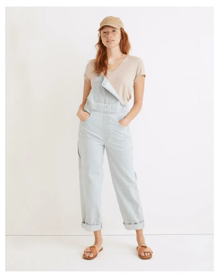 Denim Oversized Carpenter Overalls In Bretton Wash Bretton Wash Women Madewell Jeans