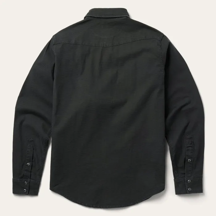Denim Shirts Men Stetson Charcoal Corded Denim Shirt Grey