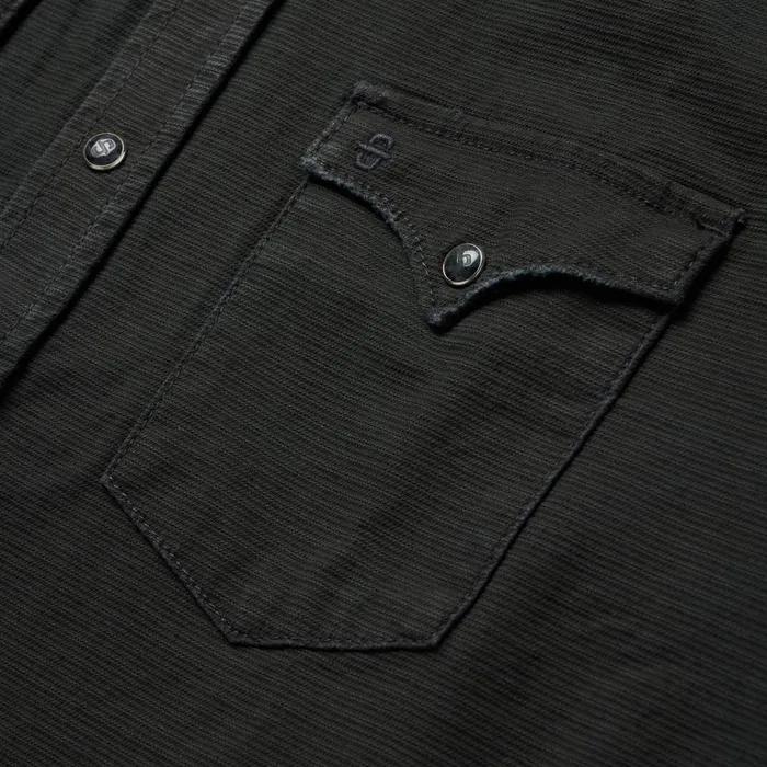 Denim Shirts Men Stetson Charcoal Corded Denim Shirt Grey