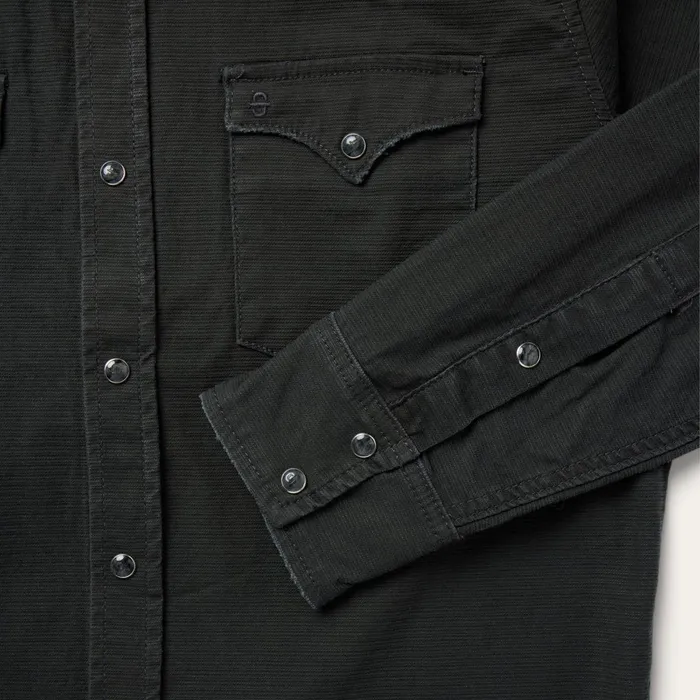 Denim Shirts Men Stetson Charcoal Corded Denim Shirt Grey