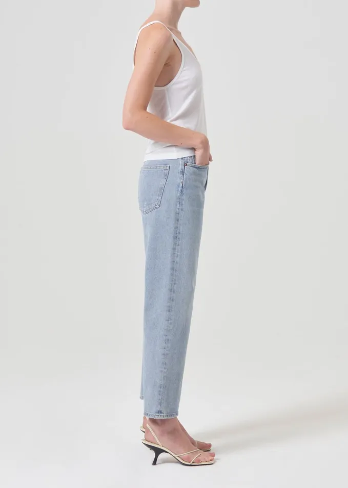 Denim Women Agolde 90s Crop Mid Rise Loose Fit Replica