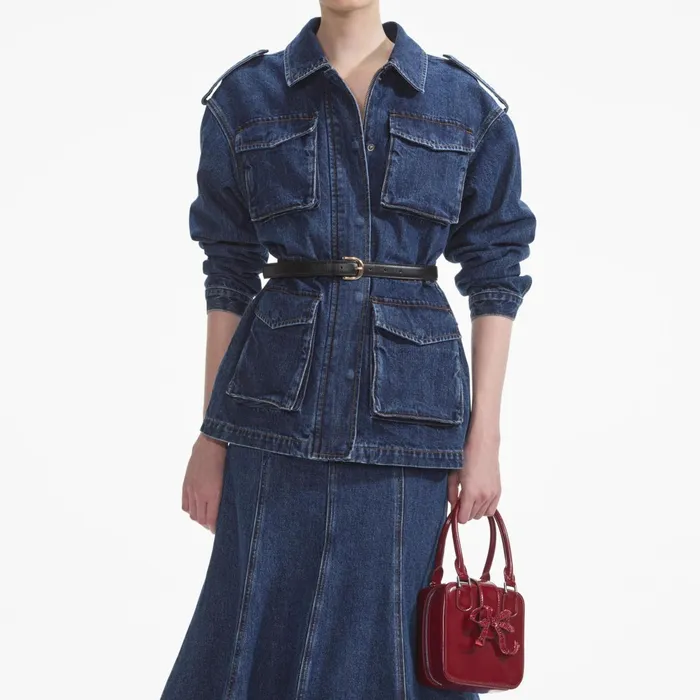 Denim Women Self Portrait Denim Utility Jacket