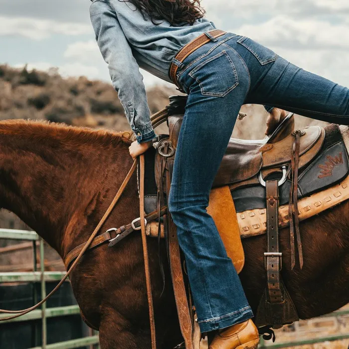Denim Women Stetson 921 High Rise Flare Jeans Blue