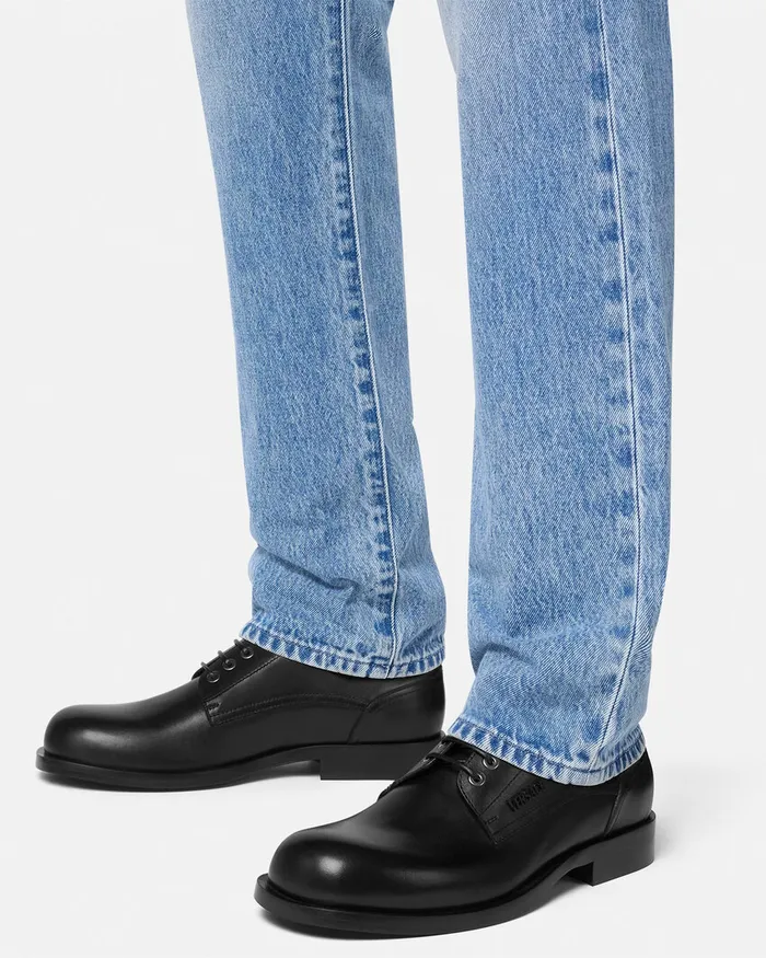 Derby Shoes Men Versace Metropoli Derby Shoes Black