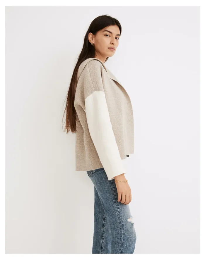 Dockery Hooded Cardigan Sweater Heather Wheat Women Madewell Sweaters Dockery Hooded Cardigan Sweater Heather Wheat Women Madewell Sweaters