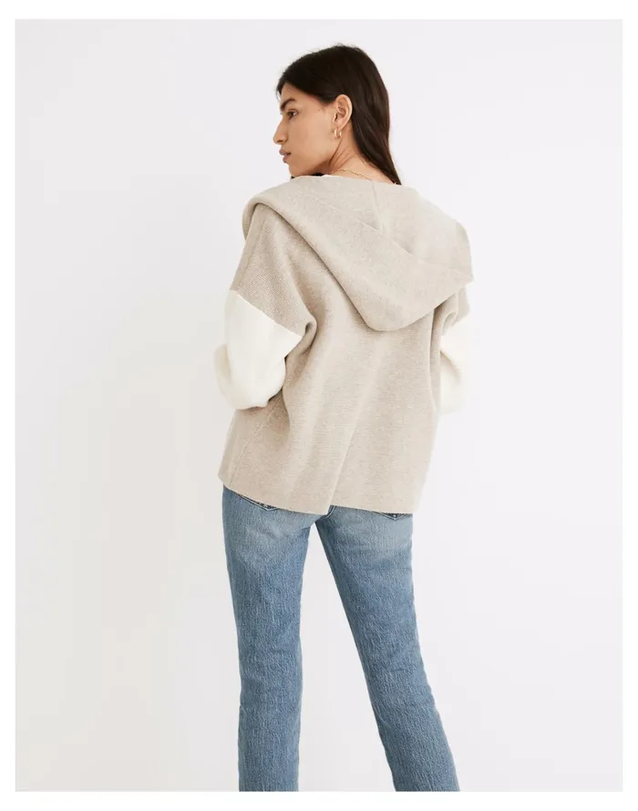 Dockery Hooded Cardigan Sweater Heather Wheat Women Madewell Sweaters Dockery Hooded Cardigan Sweater Heather Wheat Women Madewell Sweaters