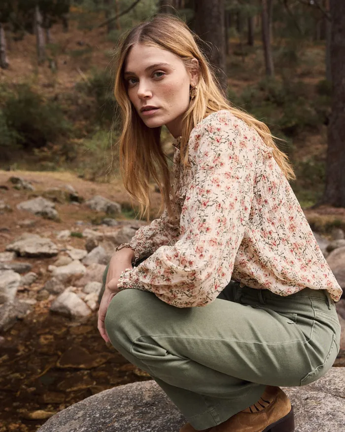 Dorotea Floral Blouse Beige Women Polin Et Moi Blouses And Shirts