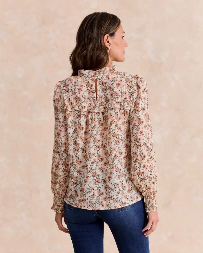 Dorotea Floral Blouse Beige Women Polin Et Moi Blouses And Shirts