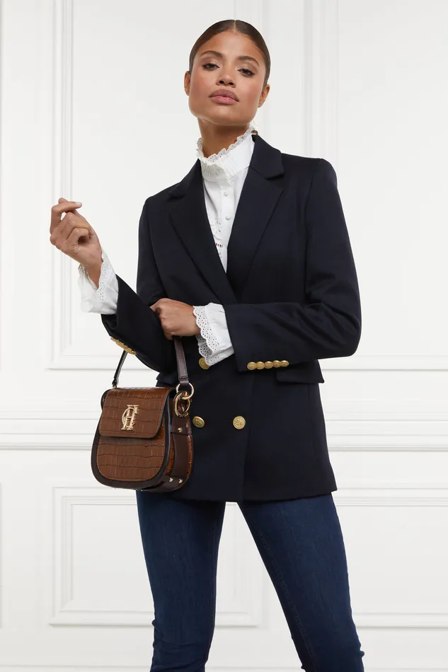 Double Breasted Blazer Navy Twill Women Holland Cooper Jackets