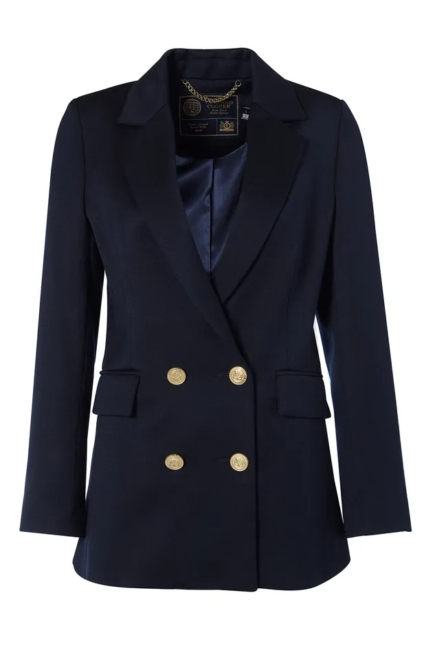 Double Breasted Blazer Navy Twill Women Holland Cooper Jackets