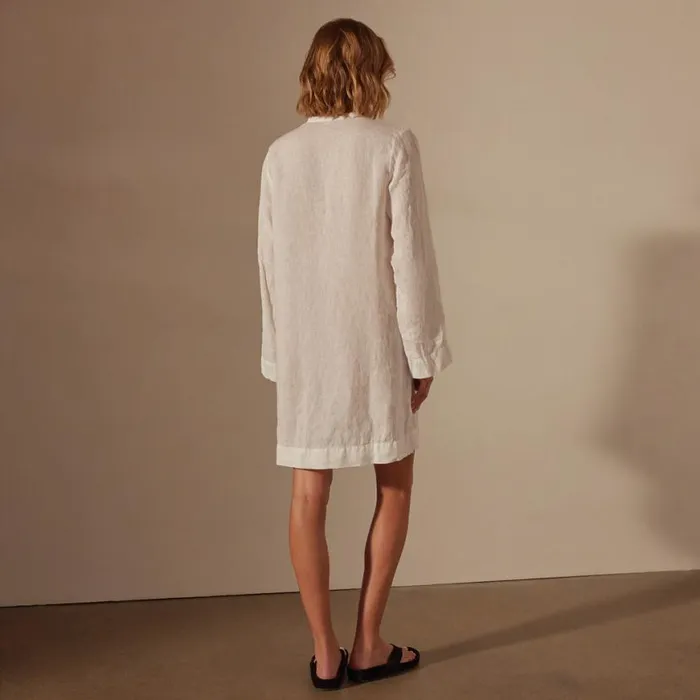 DressesJumpsuits Women James Perse Linen Pin Tuck Dress White