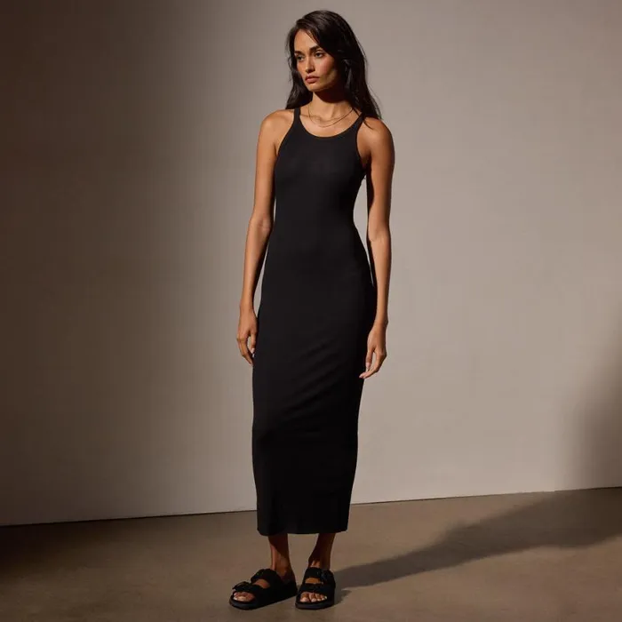 DressesJumpsuits Women James Perse Skinny Rib Tank Dress Black