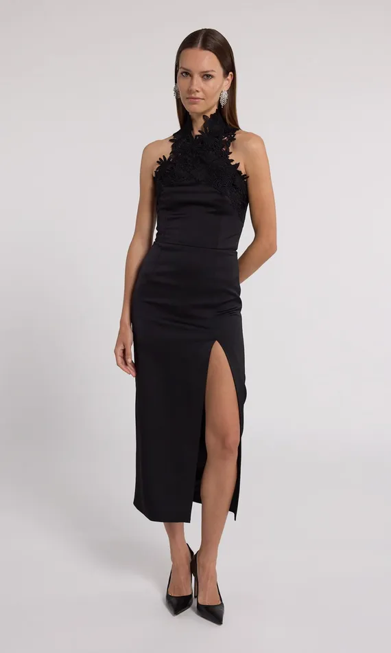 Dresses Women Generation Love Clothing Raven Lace Combo Halter Dress Black