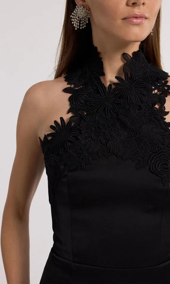 Dresses Women Generation Love Clothing Raven Lace Combo Halter Dress Black
