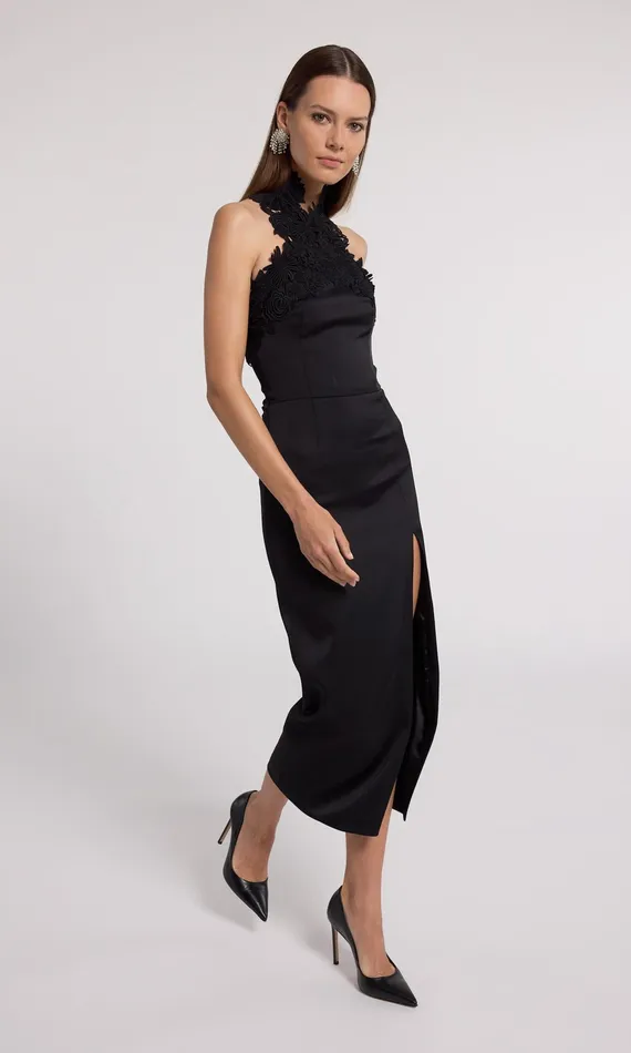 Dresses Women Generation Love Clothing Raven Lace Combo Halter Dress Black