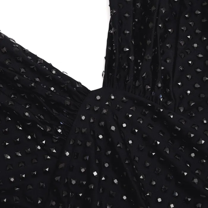Dresses Women Self Portrait Black Jersey Rhinestone Mini Dress