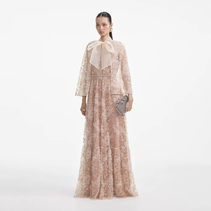 Dresses Women Self Portrait Embellished Cape Maxi Dress