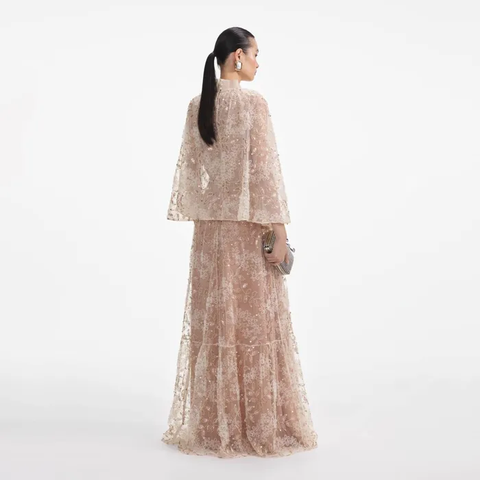 Dresses Women Self Portrait Embellished Cape Maxi Dress