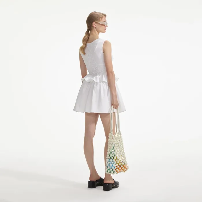 Dresses Women Self Portrait White Lace Panel Mini Dress
