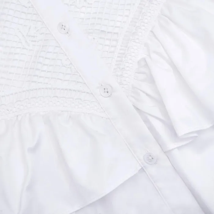 Dresses Women Self Portrait White Lace Panel Mini Dress