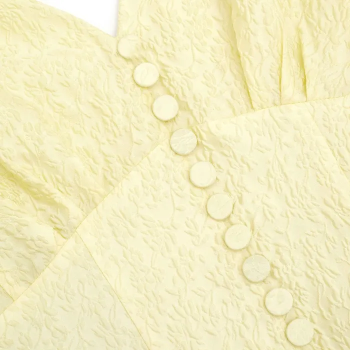 Dresses Women Self Portrait Yellow Jacquard Midi Dress