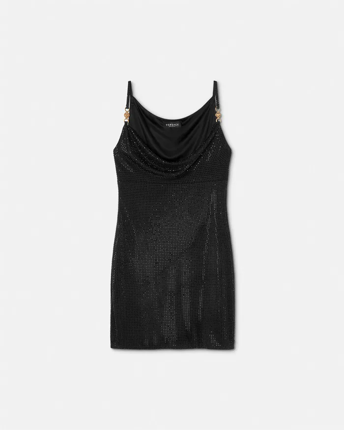 Dresses Women Versace Crystal Mini Dress Black
