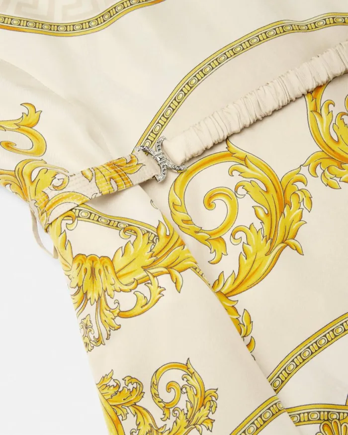 Dresses Women Versace La Coupe Des Dieux Silk Shirt Dress Goldprint