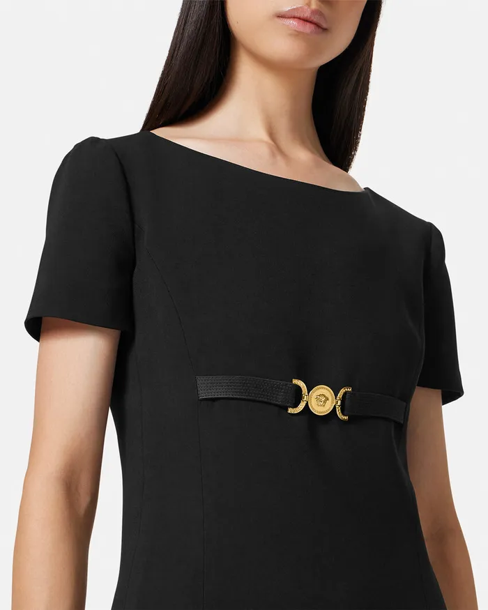 Dresses Women Versace Medusa 03995 ShortSleeved Mini Dress Black