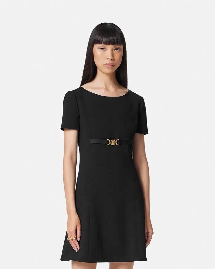 Dresses Women Versace Medusa 03995 ShortSleeved Mini Dress Black